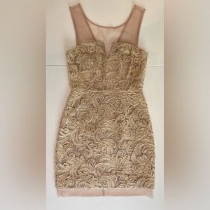 Stunning BCBG Max Azria beige/gold dress size 2